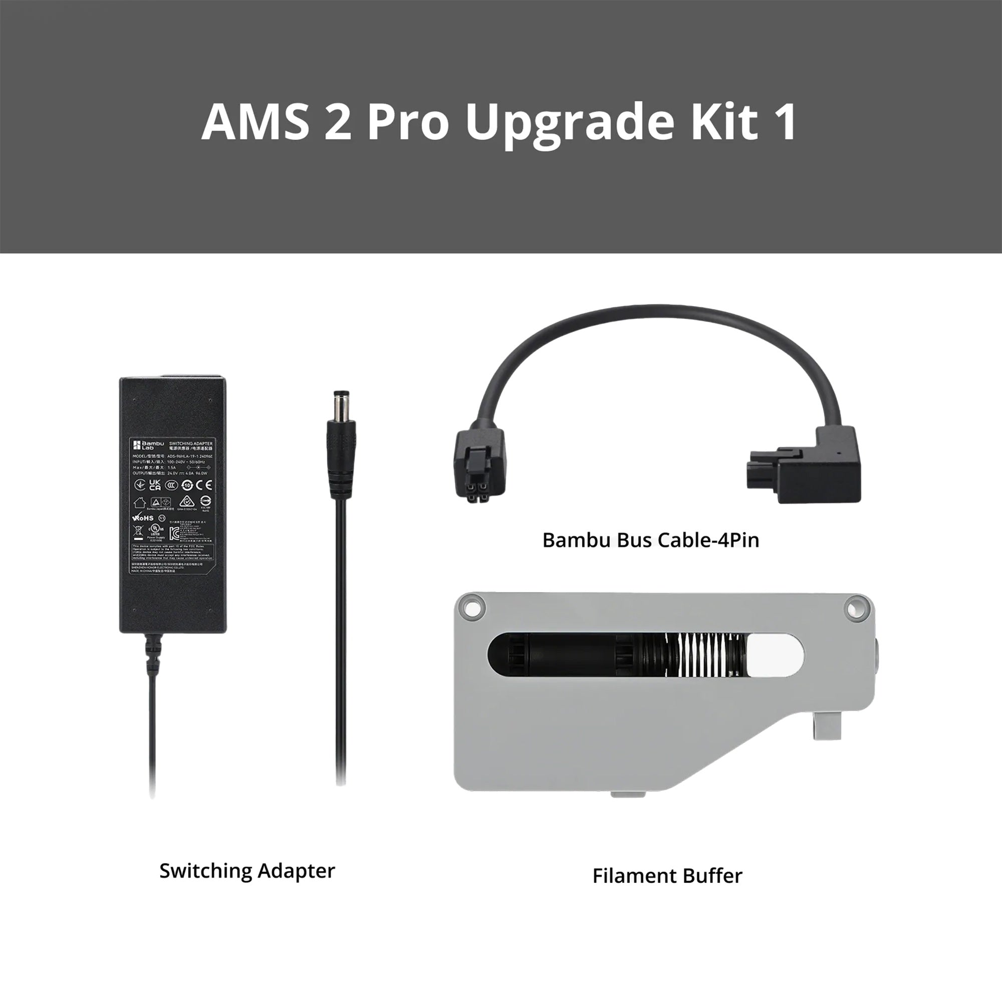 Bambu Lab AMS 2 Pro Upgrade Kit w/ Buffer (Supports only 1 AMS)