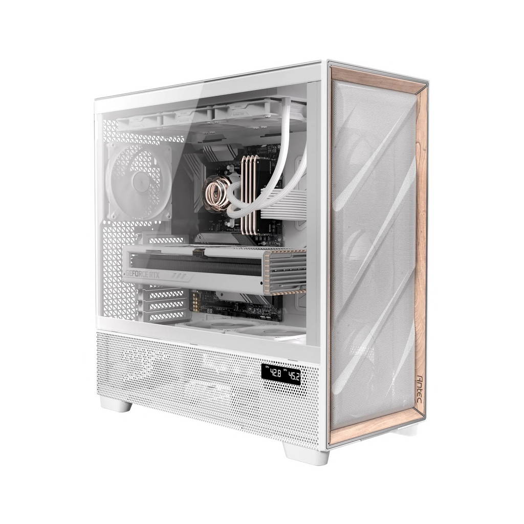 Antec FLUX PRO E-ATX Premium Birch Case — dark-mode product image