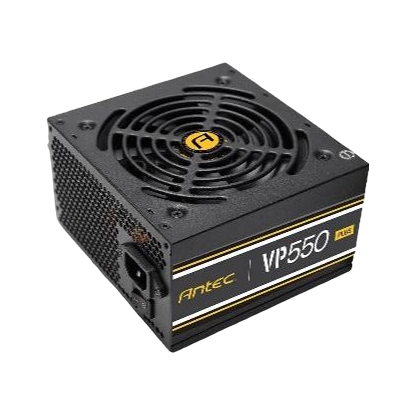 Antec VP550P PLUS 550w PSU. 80+ Certified @ 85% Efficiency, AC 120 - 240V, Continuous Power, 120mm Silent Fan. 3 Years Warranty. Performance and Value [PC]