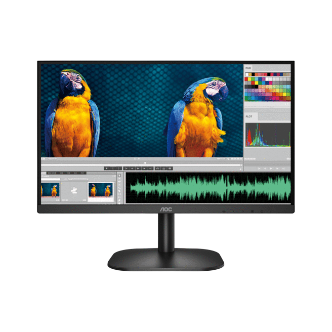 AOC 23.8" , Adaptive Sync 75hz, Low Blue, Flicker Free, Ultra Slim Monitor. VGA, HDMI 1.4. VESA 100 x 100mm. Office, Business, Home Monitor [PC]