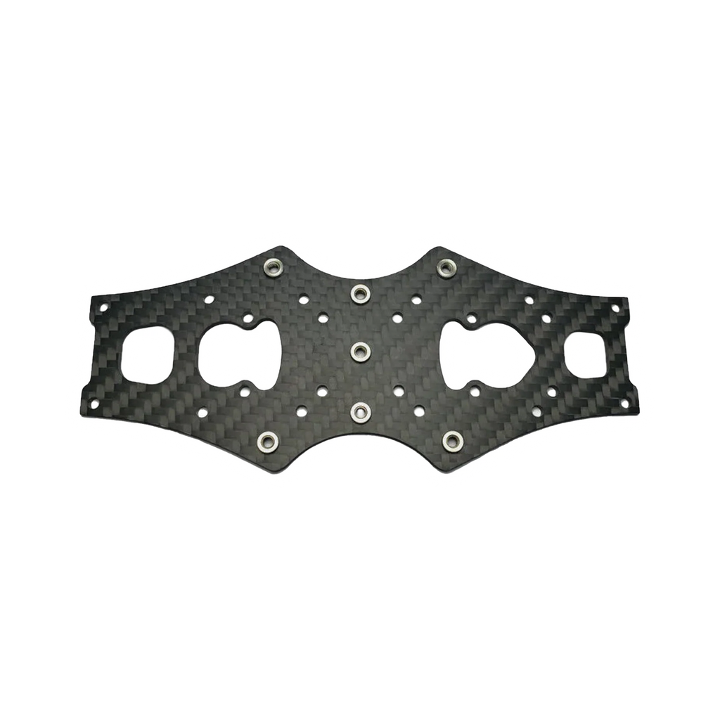 Armattan Beaver Main Center Plate with Sink Nuts pre-installed – view 1 transparent dark-mode product image