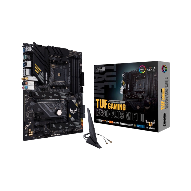 ASUS AMD B550 TUF GAMING B550-PLUS WIFI II (Ryzen AM4) ATX Motherboard, PCIe 4.0, Dual M.2, 10 DrMOS Power Stages, 2.5Gb LAN, HDMI, DP, Wi-Fi 6 [PC]