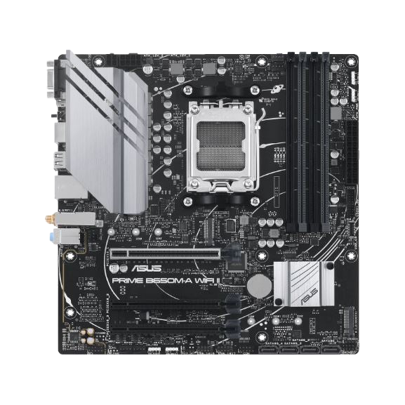 ASUS AMD B650M PRIME B650M-A WIFI II (AM5) Micro-ATX motherboard, 4xDDR5 192GB, 1 x PCIe 4.0 x16 slot, 2 x M.2 slots, 4 x SATA, Wi-Fi 6, Realtek 2.5G [PC]