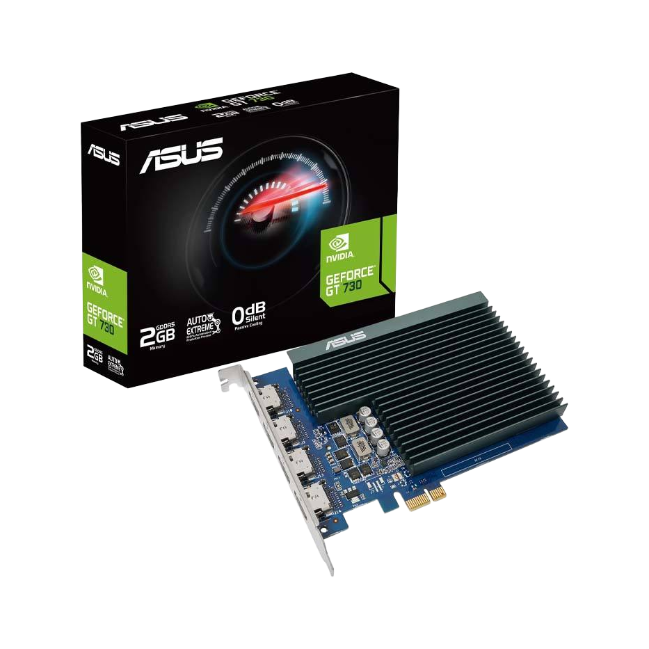 ASUS nVidia GeForce GT730-4H-SL-2GD5 2GB GDDR5 GT730 4xHDMI 1.4b, 927Mhz/902Mhz, PCIE 2.0, Single Slot [PC]