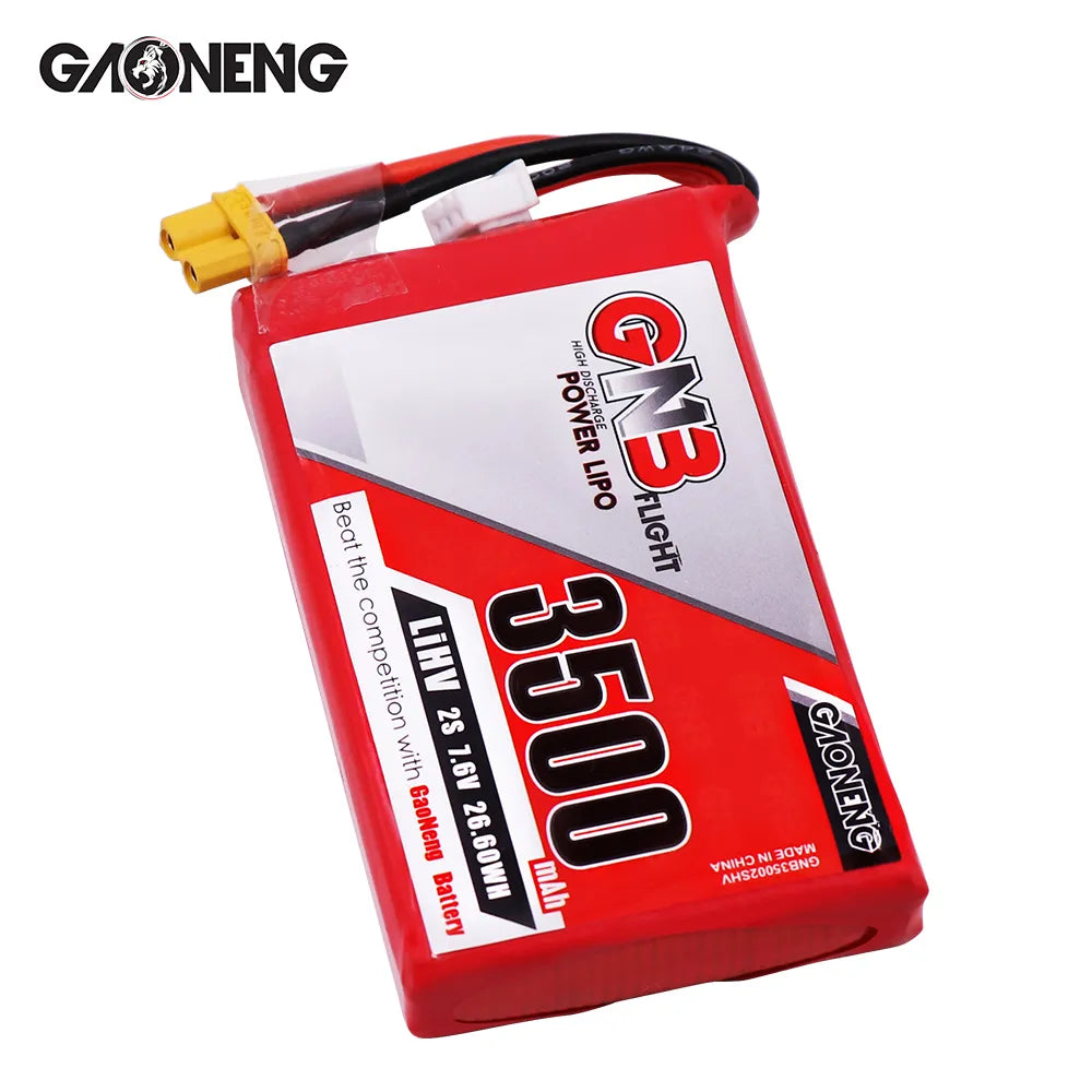 GAONENG GNB LiHV 2S 7.6V 3500mAh 5C LiPo Battery XT30 for Frsky QX7 [DG]