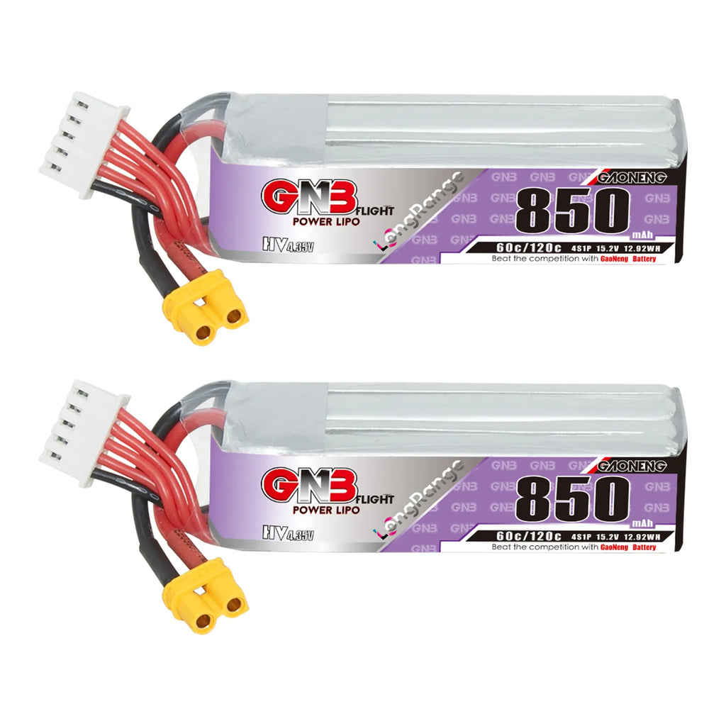 GAONENG GNB LiHV 4S 15.2V 850mAh 60C XT30 LiPo Battery Long Range [DG]