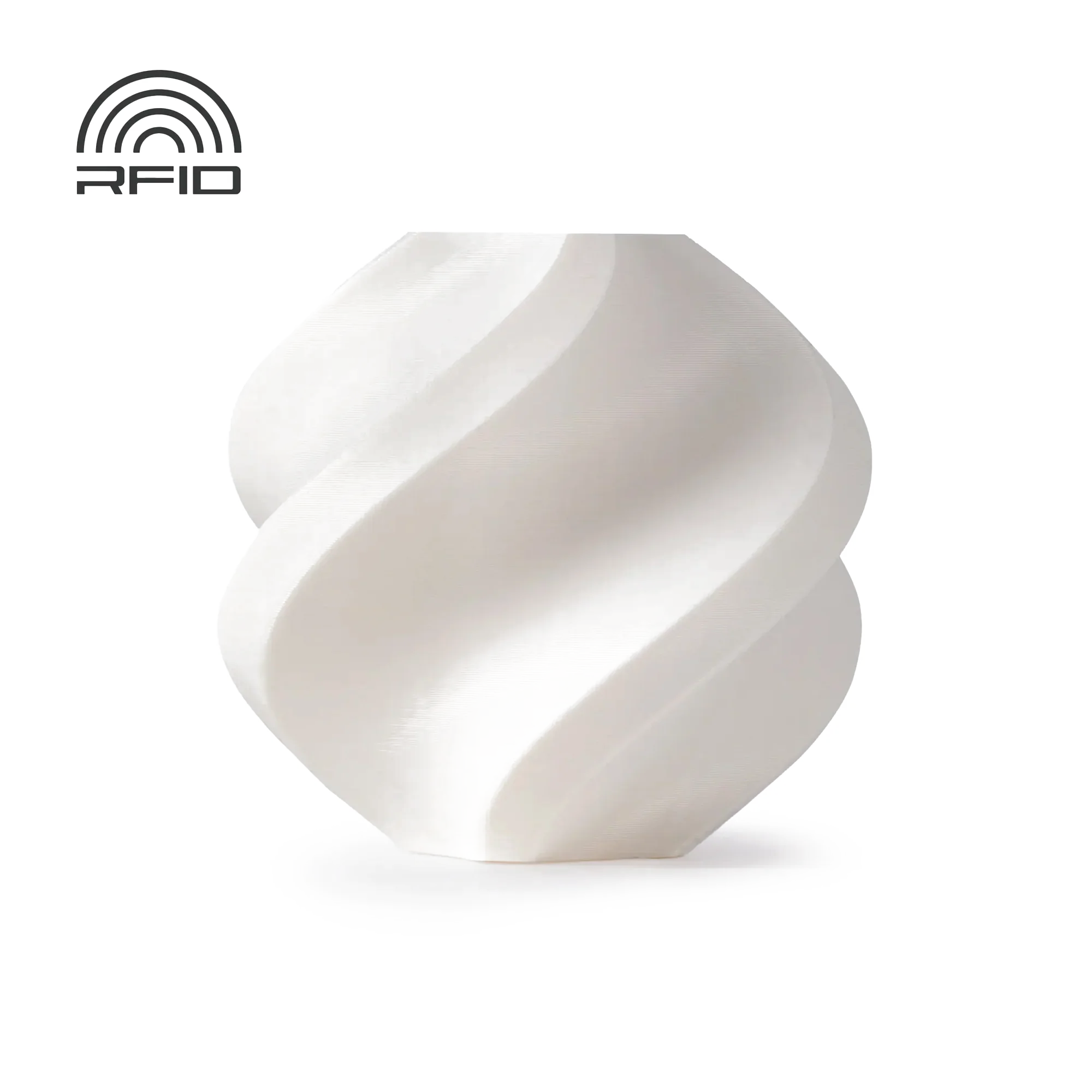 Bambu Lab ABS filament white with transparent background and soft white glow – Version 4