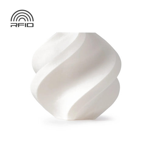 Bambu Lab ABS filament white with transparent background and soft white glow – Version 4