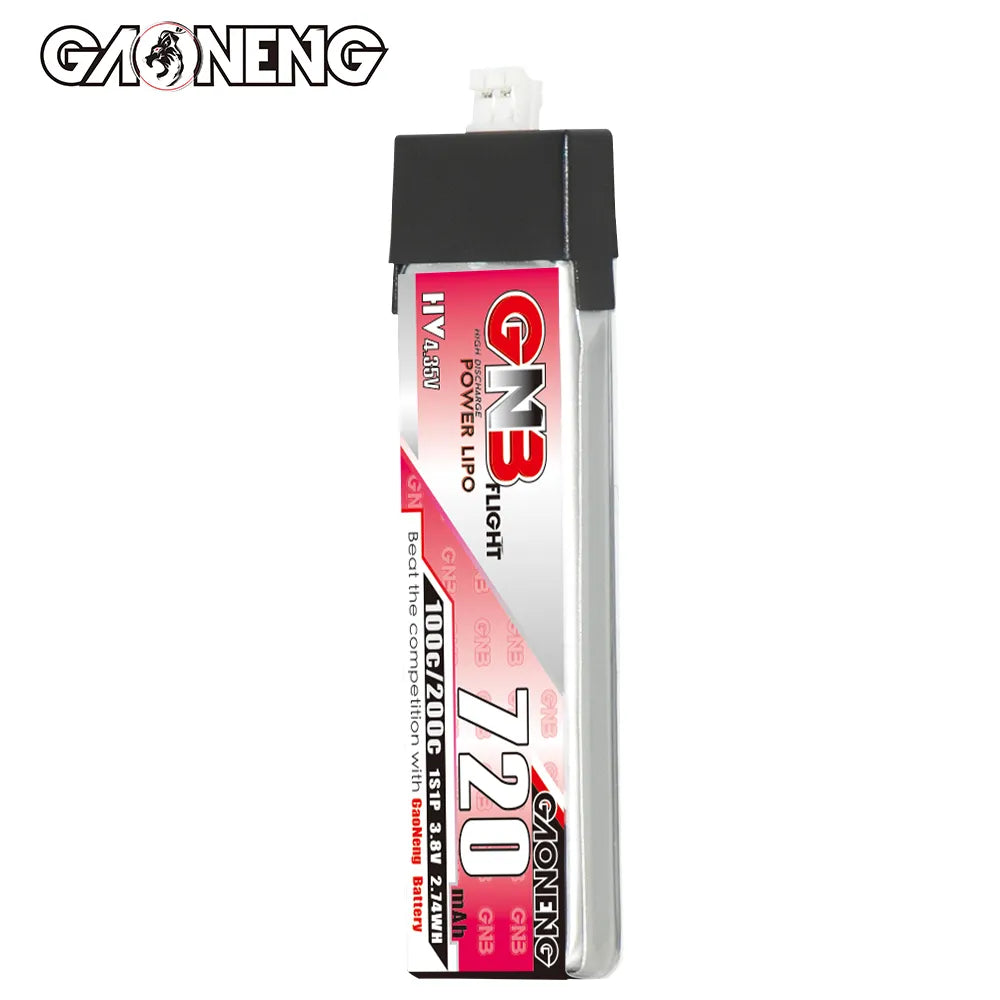 GAONENG GNB LiHV 1S 3.8V 720mAh 100C PH2.0 Plastic Head LiPo Battery [DG]