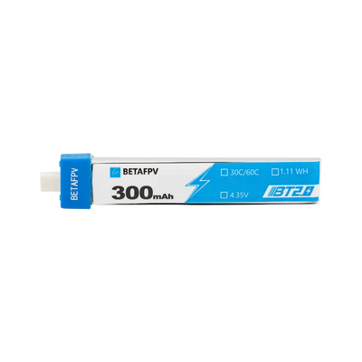 BetaFPV 300mAh 3.7V 1S 30C BT2.0 LiPo Battery (8 Pack) [DG]