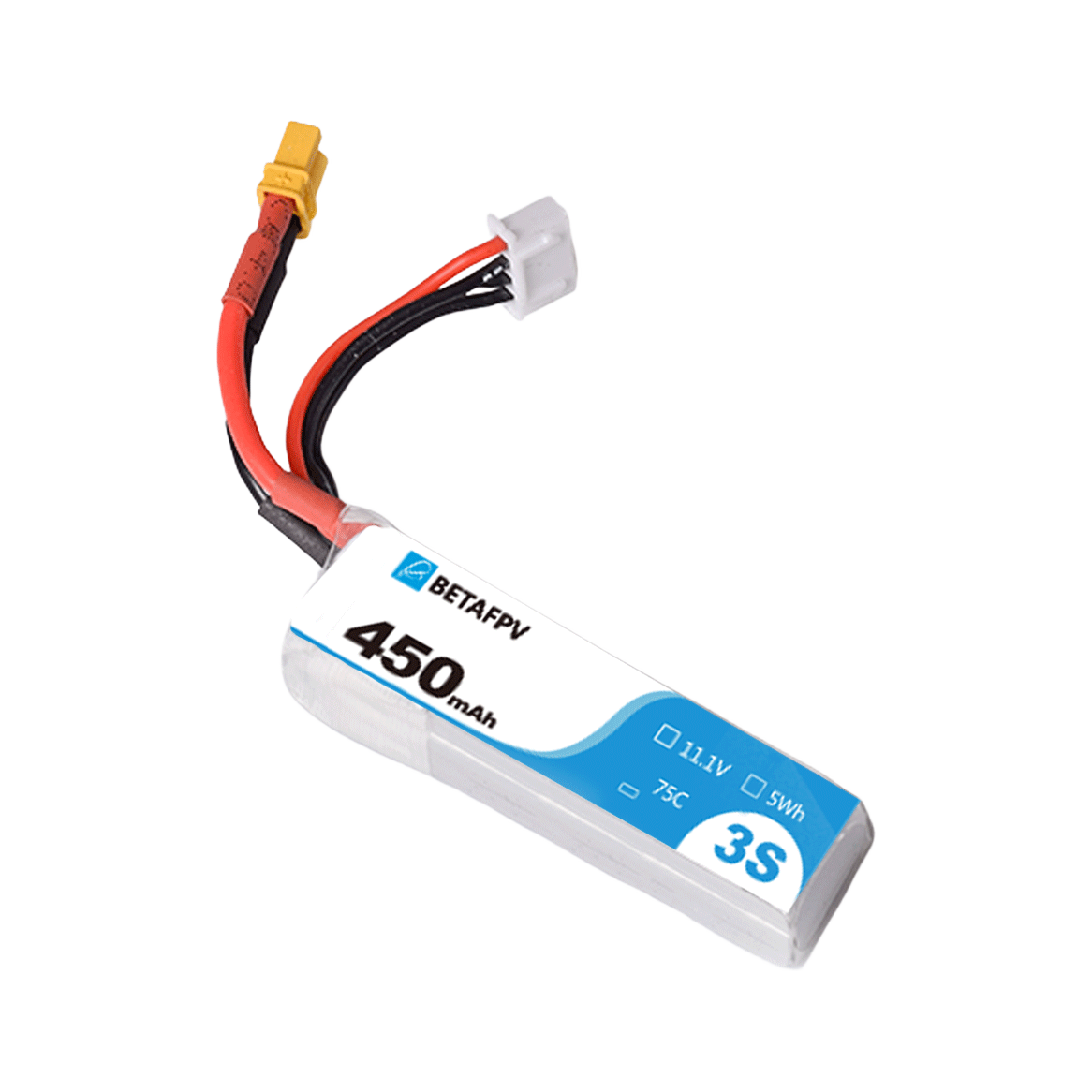 BetaFPV 450mAh 11.1V 3S 75C XT30 LiPo Battery [DG]