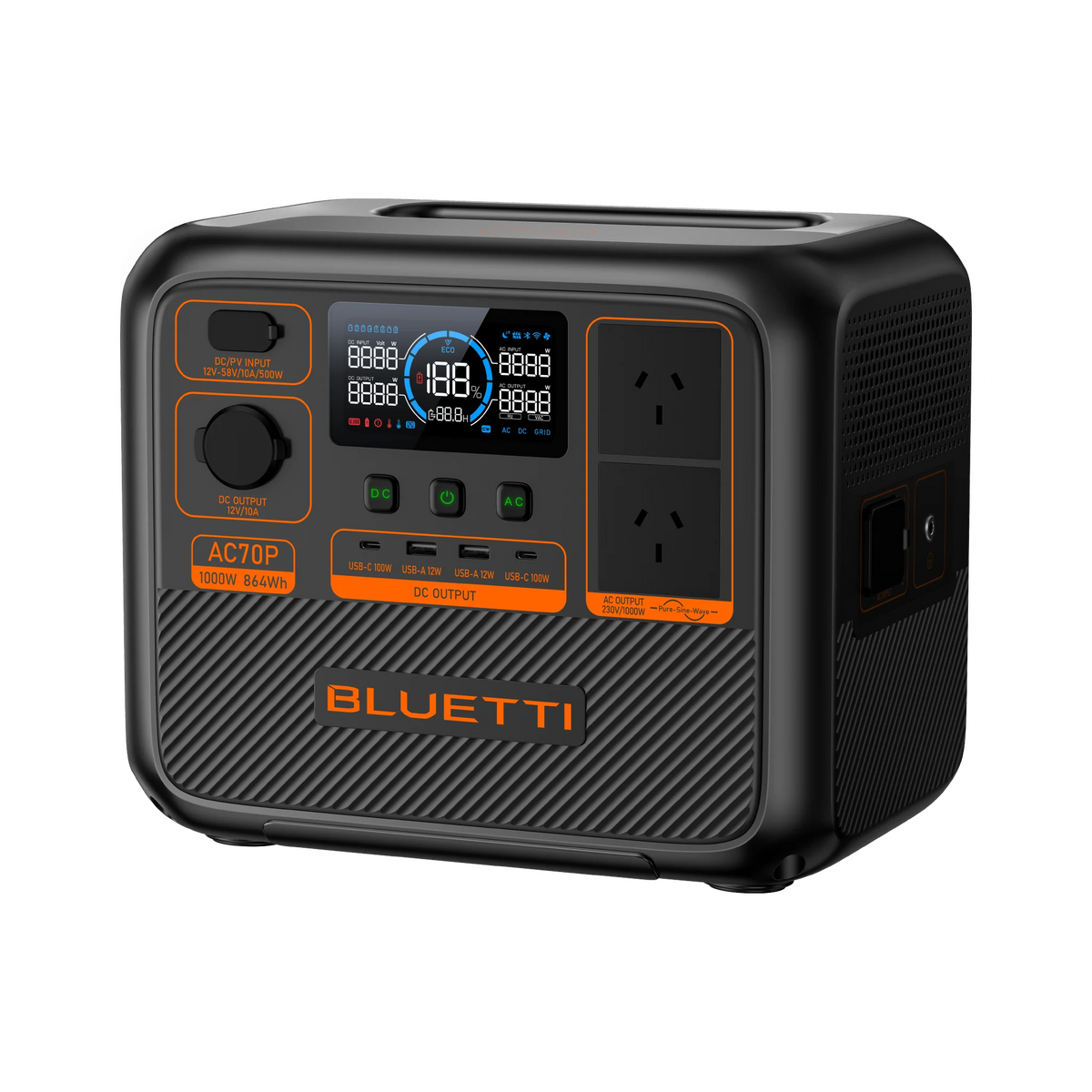 Bluetti AC70P Portable Power Station 1000W 864Wh