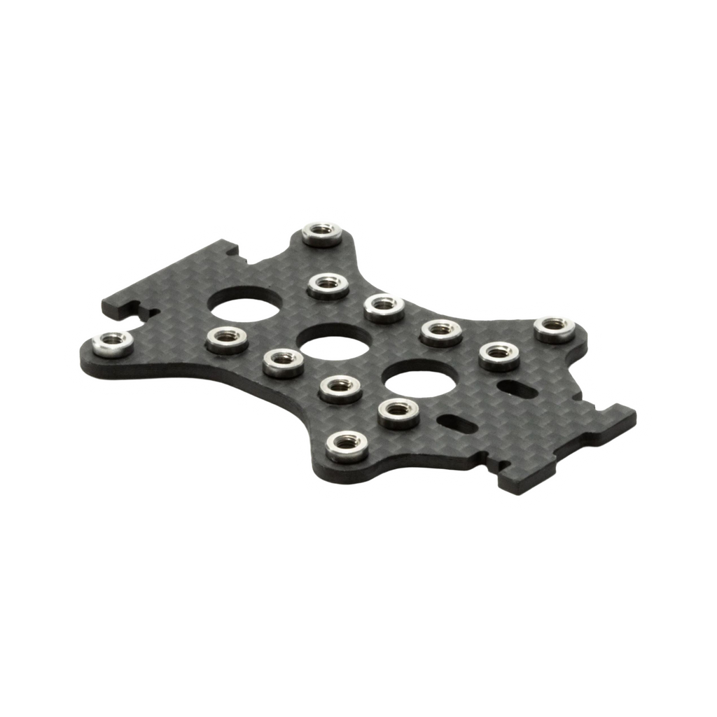BMS Racing JS-2 Mid Plate with Pressnuts Fitted T700 Carbon