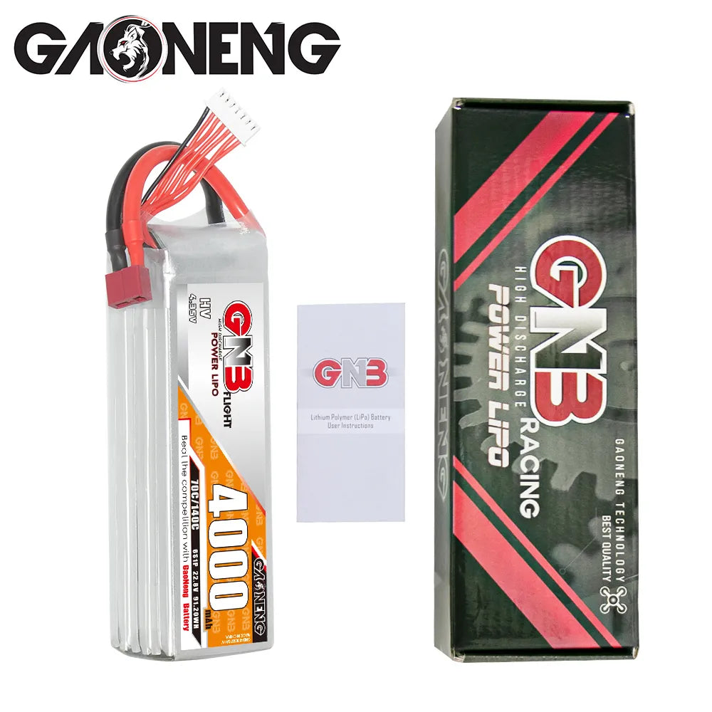 GAONENG GNB LiHV 6S 22.8V 4000mAh 70C LiPo Battery T-PLUG [DG]