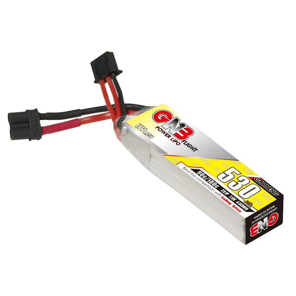 GAONENG GNB LiHV 2S 7.6V 530mAh 90C XT30 LiPo Battery Long Type [DG]