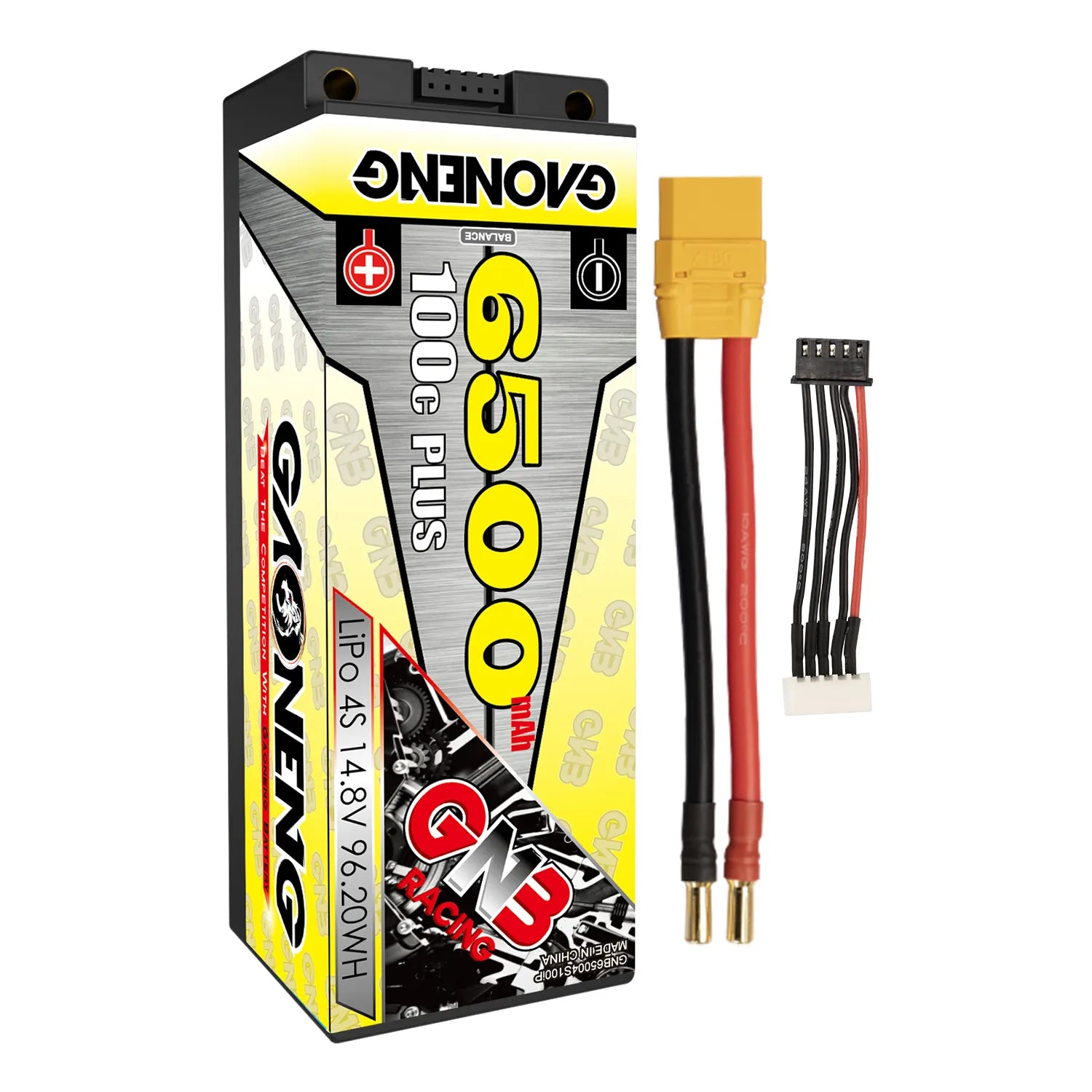 GAONENG GNB 4S 14.8V 6500mAh 100C 5mm Bullet Hard Case LiPo Battery [DG]