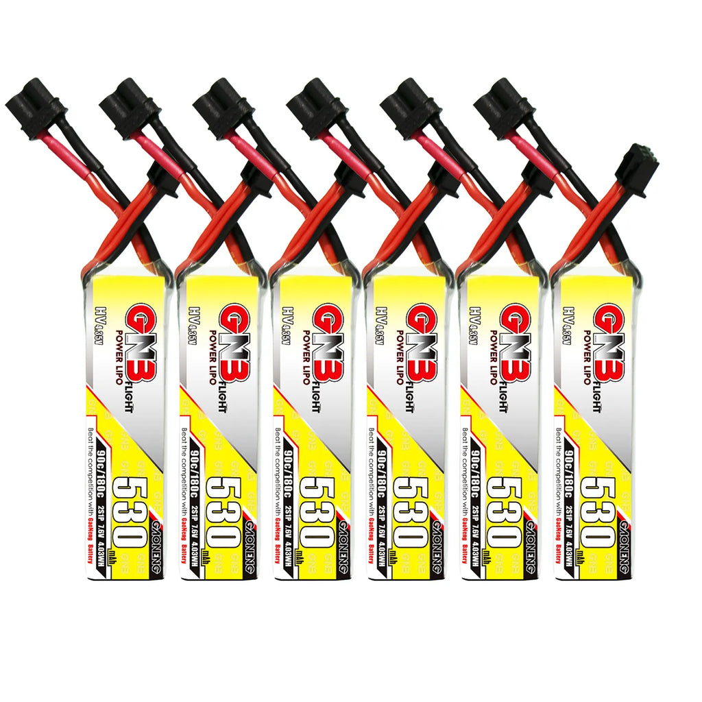 GAONENG GNB LiHV 2S 7.6V 530mAh 90C XT30 LiPo Battery Long Type [DG]