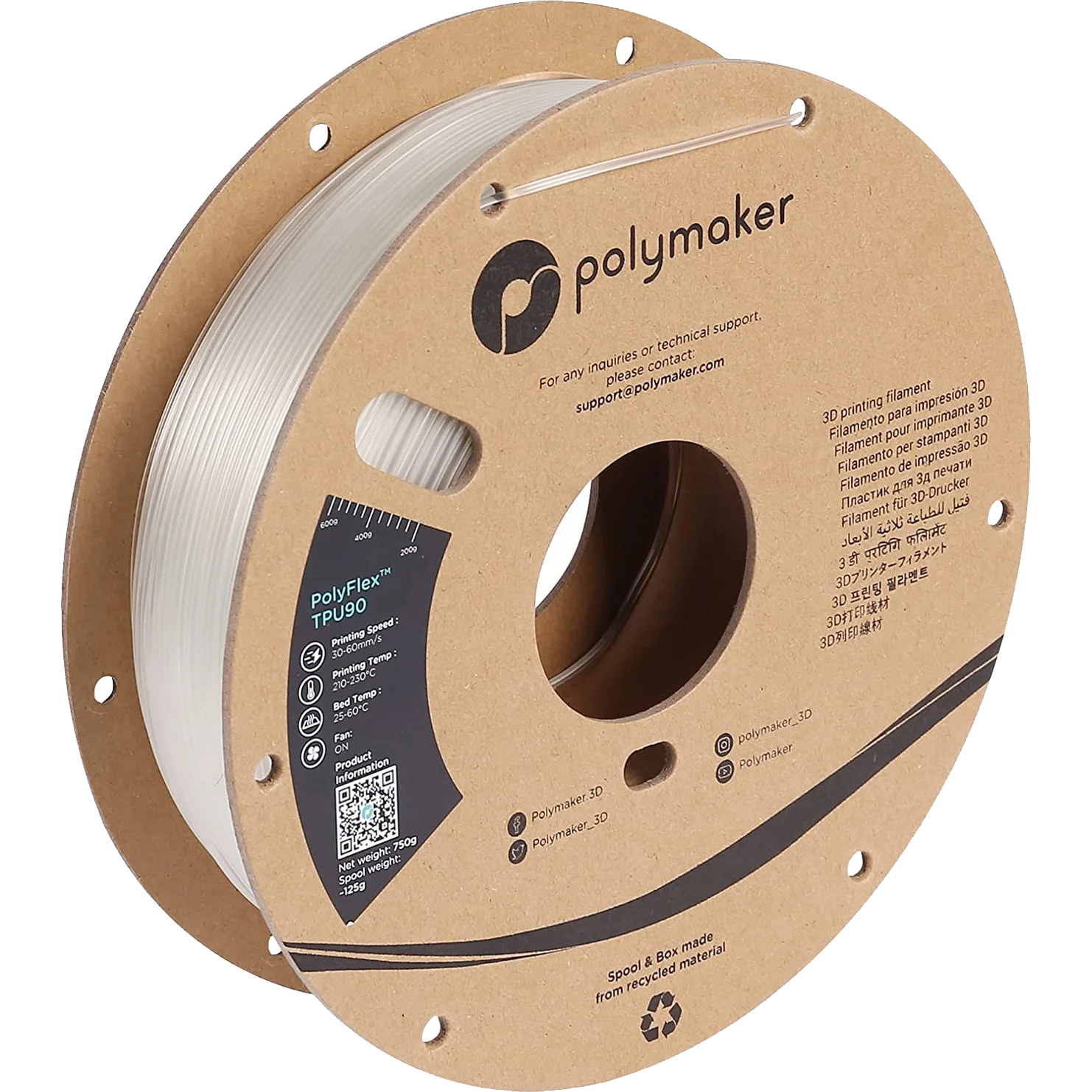 PolyMaker PolyFlex TPU90 1.75mm Filament 750g
