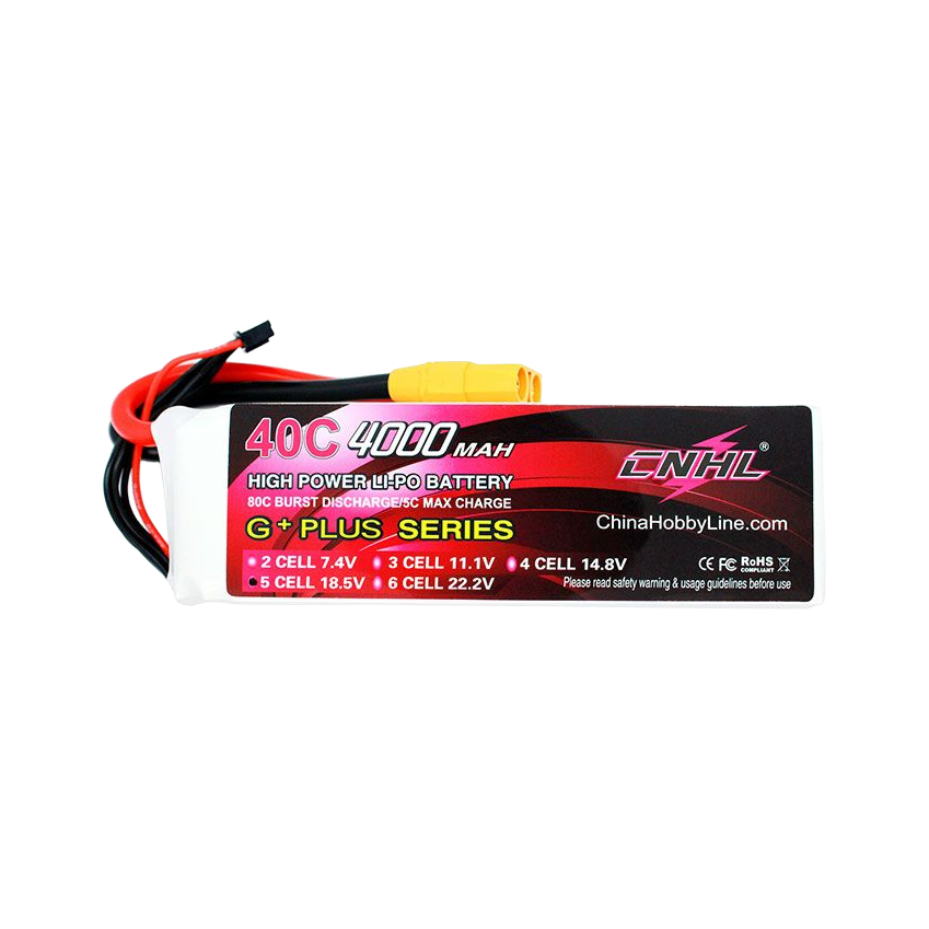 CNHL 4000mAh 18.5V 5S 40C XT90 LiPo Battery for Airplane, Heli and EDF [DG]