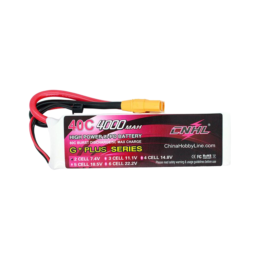 CNHL 4000mAh 7.4V 2S 40C XT90 LiPo Battery for Airplane, Heli and EDF [DG]
