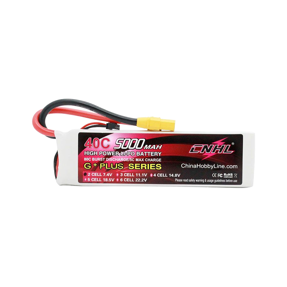 CNHL 5000mAh 7.4V 2S 40C XT90 LiPo Battery [DG]