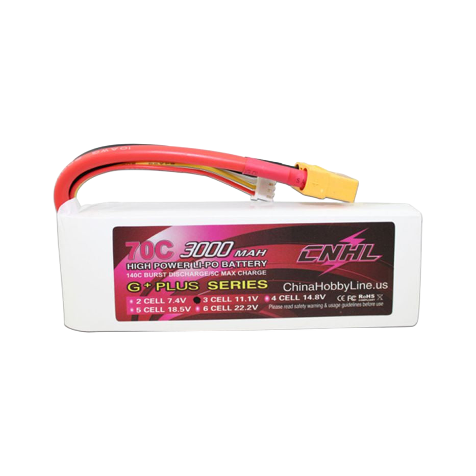 CNHL G+Plus 3000mAh 11.1V 3S 70C XT90 LiPo Battery [DG]