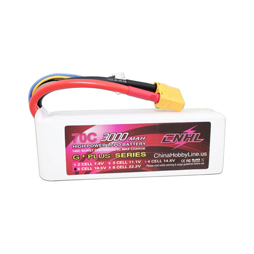 CNHL G+Plus 3000mAh 18.5V 5S 70C XT90 LiPo Battery for Airplane, Heli and EDF [DG]