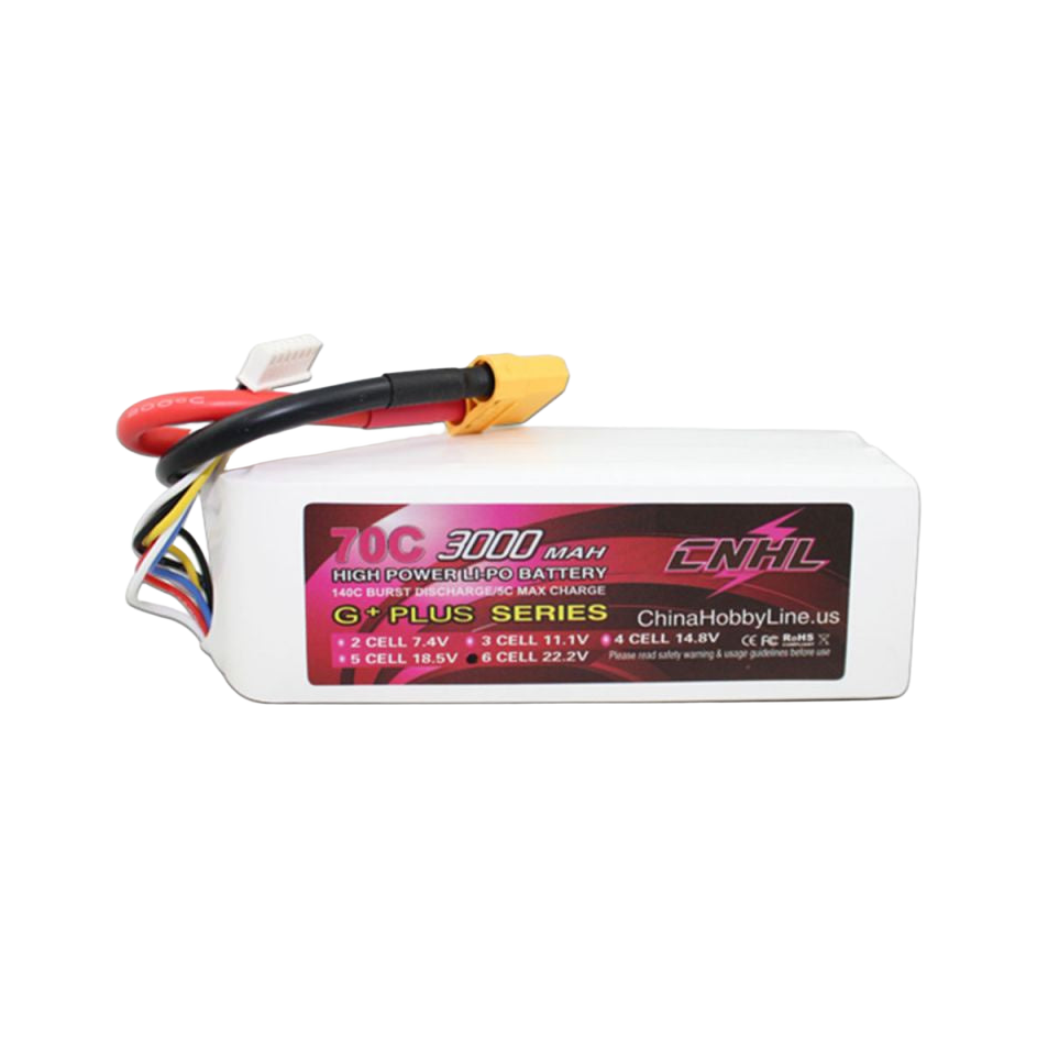 CNHL G+Plus 3000mAh 22.2V 6S 70C XT90 LiPo Battery [DG]