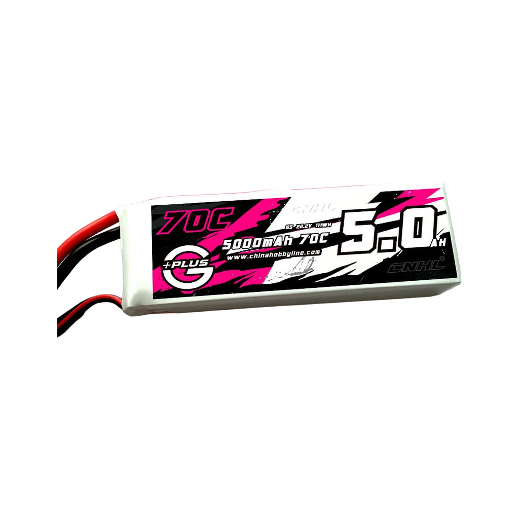 CNHL G+Plus 5000mAh 22.2V 6S 70C Lipo Battery with XT90 Plug [DG] – transparent dark-mode image 2