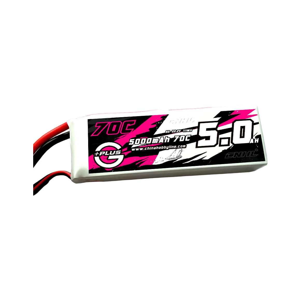 CNHL G+Plus 5000mAh 22.2V 6S 70C Lipo Battery with XT90 Plug [DG] – transparent dark-mode image 2