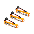 Chinahobbyline CNHL Ministar 350MAH 7.6V 2S 70C HV Lipo Battery Skinny Long (3 Pack) [DG]