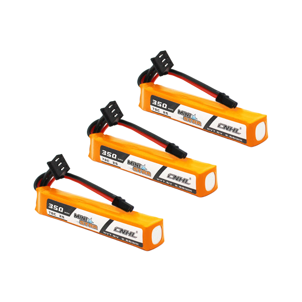 Chinahobbyline CNHL Ministar 350MAH 7.6V 2S 70C HV Lipo Battery Skinny Long (3 Pack) [DG]