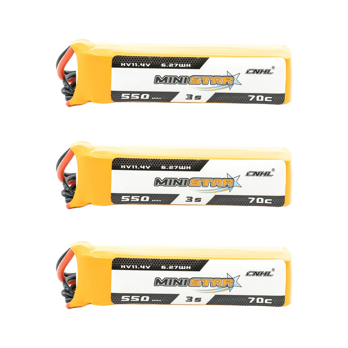 Chinahobbyline CNHL Ministar 550MAH 11.4V 3S 70C HV Lipo Battery (3 Pack) [DG]