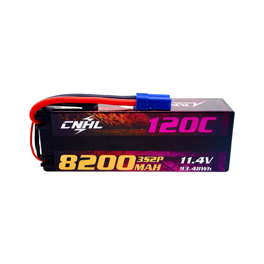 CNHL Racing Series LiHV 8200mAh 11.4V 3S 120C HV Hard Case Lipo Battery EC5 [DG] – transparent dark-mode image 1