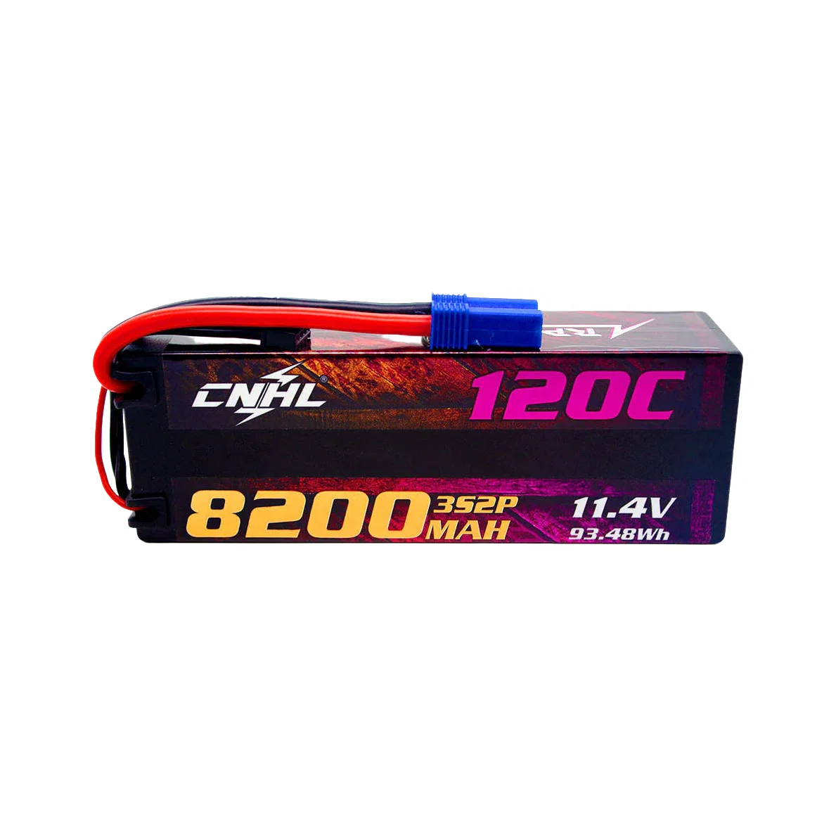 CNHL Racing Series LiHV 8200mAh 11.4V 3S 120C HV Hard Case Lipo Battery EC5 [DG] – transparent dark-mode image 1