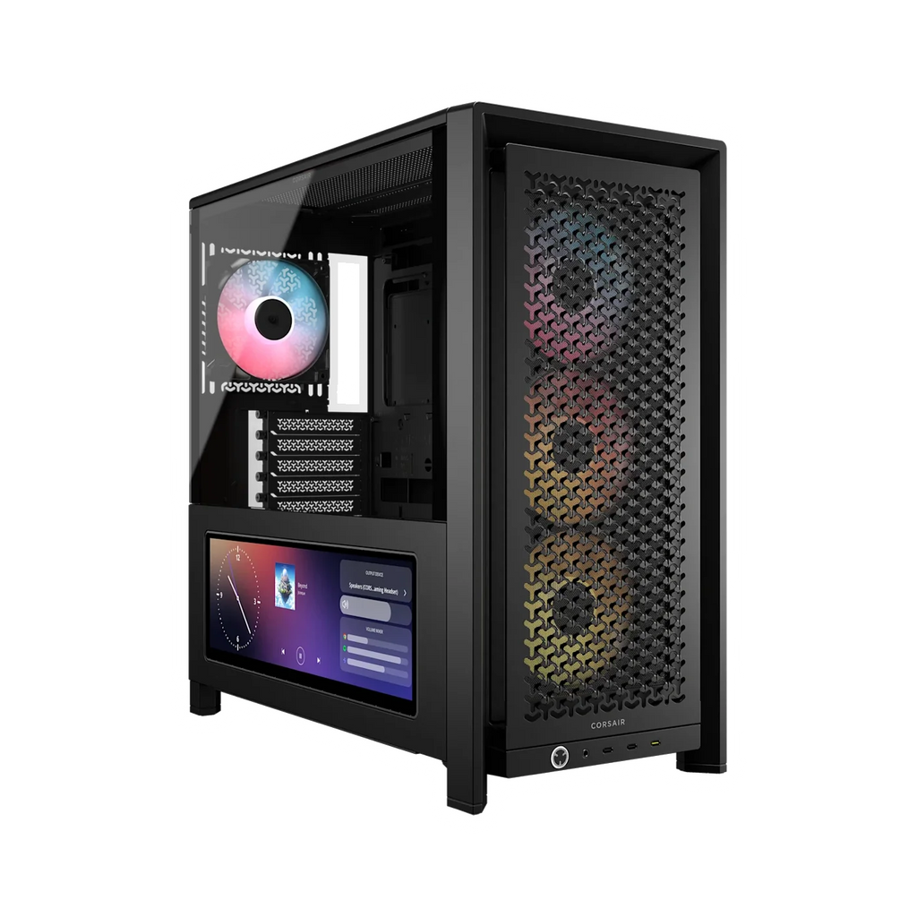 Corsair FRAME 4000D LCD RS ARGB case — transparent dark-mode product image 1