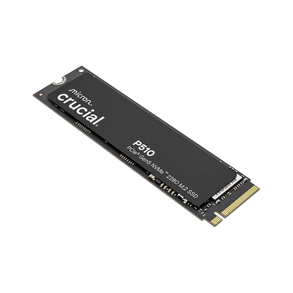 Crucial P510 2TB Gen5 NVMe SSD — transparent dark-mode product image