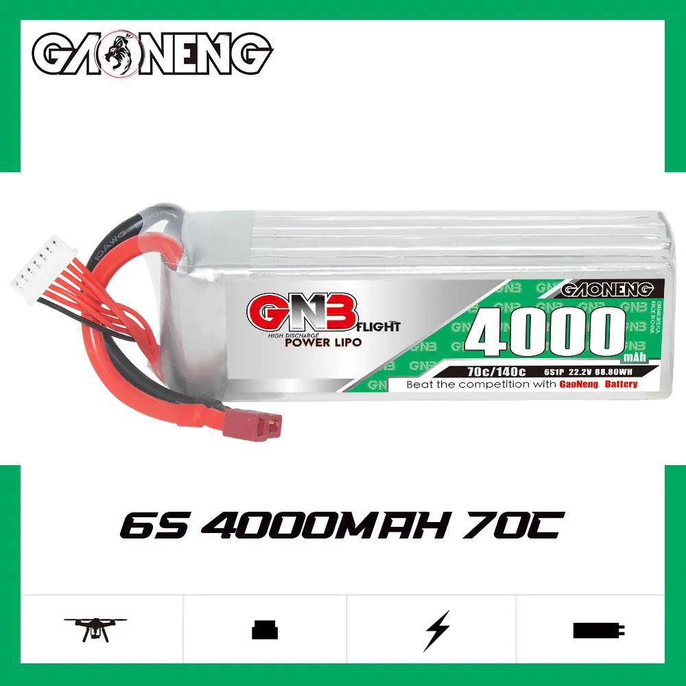 GAONENG GNB 6S 22.2V 4000mAh 70C LiPo Battery T-PLUG [DG]