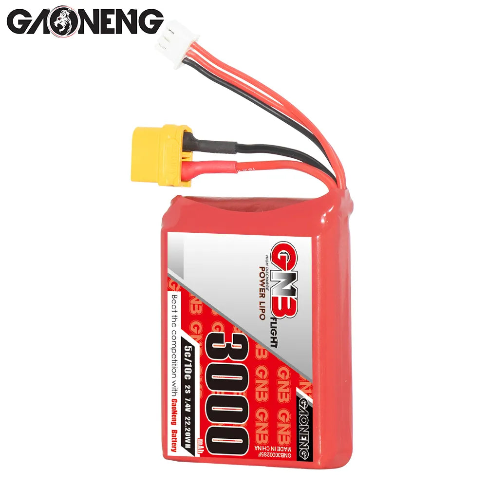 GAONENG GNB 2S 7.4V 3000mAh 5C LiPo Battery XT60 for Radiomaster TX12 [DG]