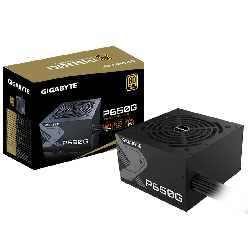 Gigabyte GP-P650G 650W ATX PSU Power Supply 80+ 120mm 12V >100K Hrs 60-50 Hz 650W 120mm Fan 80 PLUS Gold [PC]