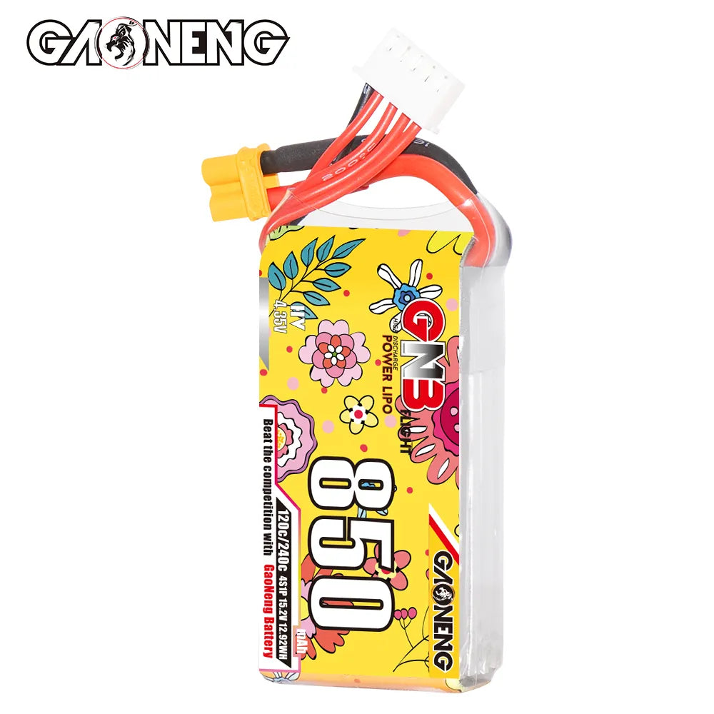 GAONENG GNB LiHV 4S 15.2V 850mAh 120C XT30 LiPo Battery [DG]