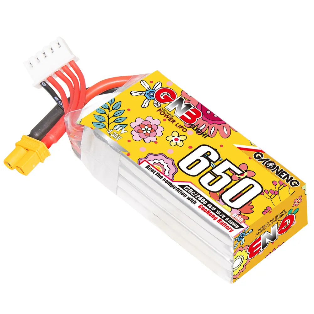GAONENG GNB LiHV 4S 15.2V 650mAh 120C XT30 HV LiPo Battery [DG]