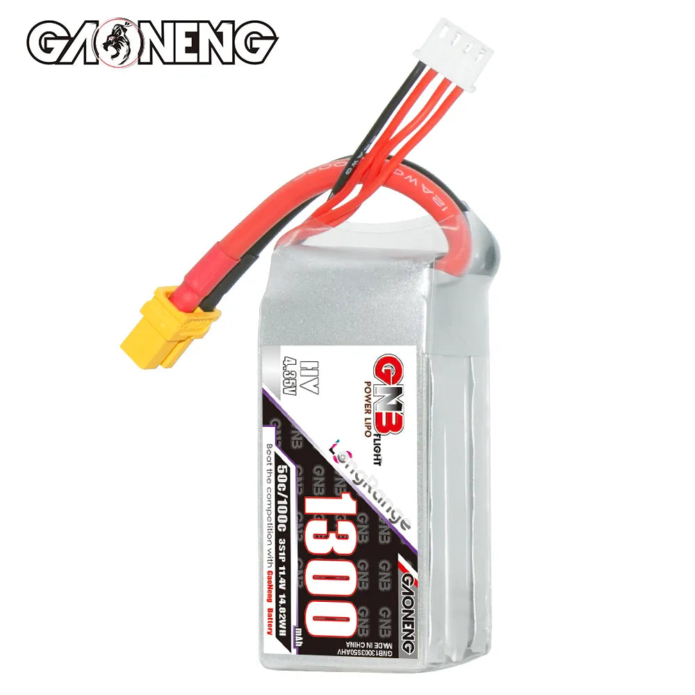 GAONENG GNB LiHV 3S 11.4V 1300mAh 50C LiPo Battery XT60 [DG]