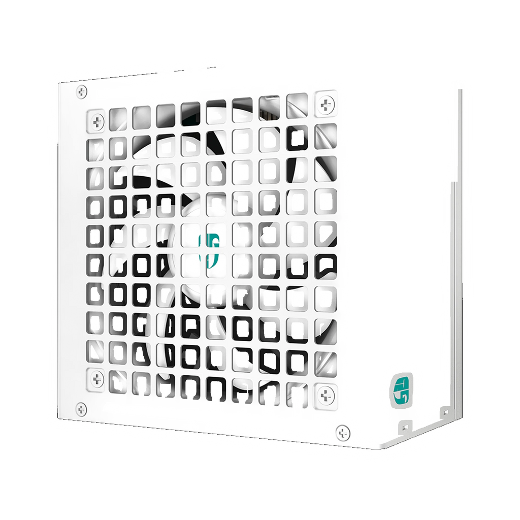DeepCool PQ1000G WH power supply — transparent dark-mode product image