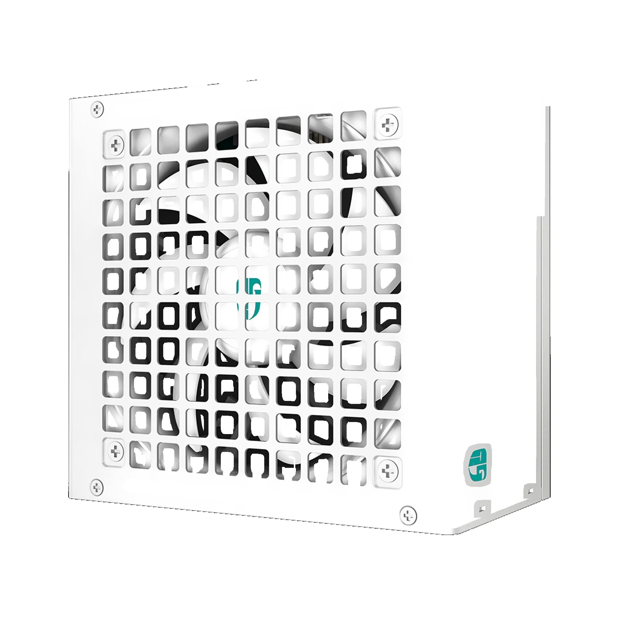 DeepCool PQ1000G WH power supply — transparent dark-mode product image