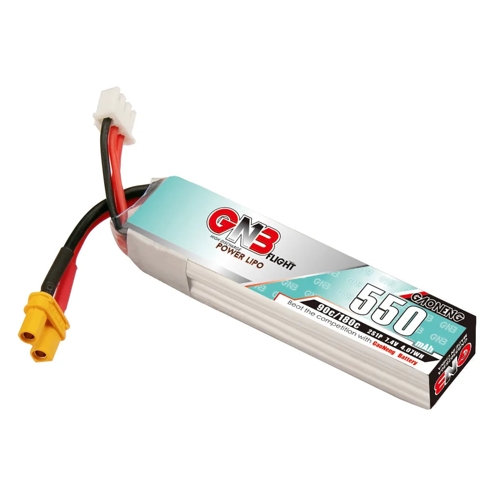 GAONENG GNB 2S 7.4V 550mAh 90C XT30 LiPo Battery Long Type [DG]