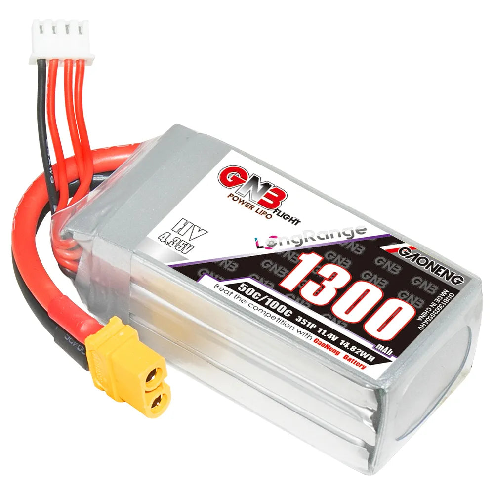 GAONENG GNB LiHV 3S 11.4V 1300mAh 50C LiPo Battery XT60 [DG]