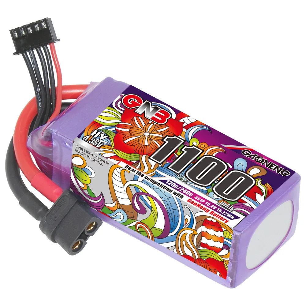 GAONENG GNB LiHV 4S 15.2V 1100mAh 120C XT60 LiPo Battery [DG]