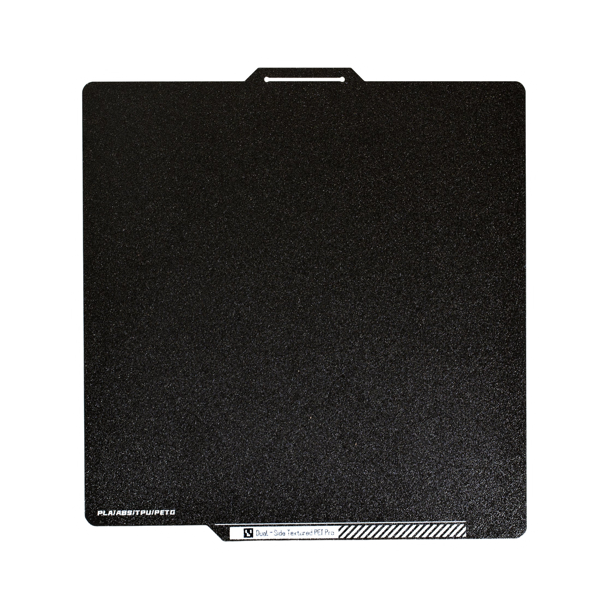 Energetic 257.5x257.5mm DOUBLE SIDED Textured Black PEI PRO Spring Steel Sheet (Suits Bambu X1/P1 Series)
