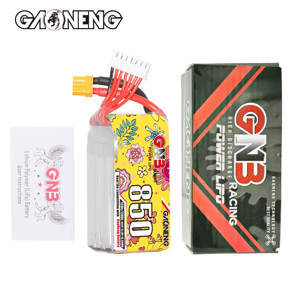GAONENG GNB LiHV 6S 22.8V 850mAh 120C XT30 Connector LiPo Battery [DG]